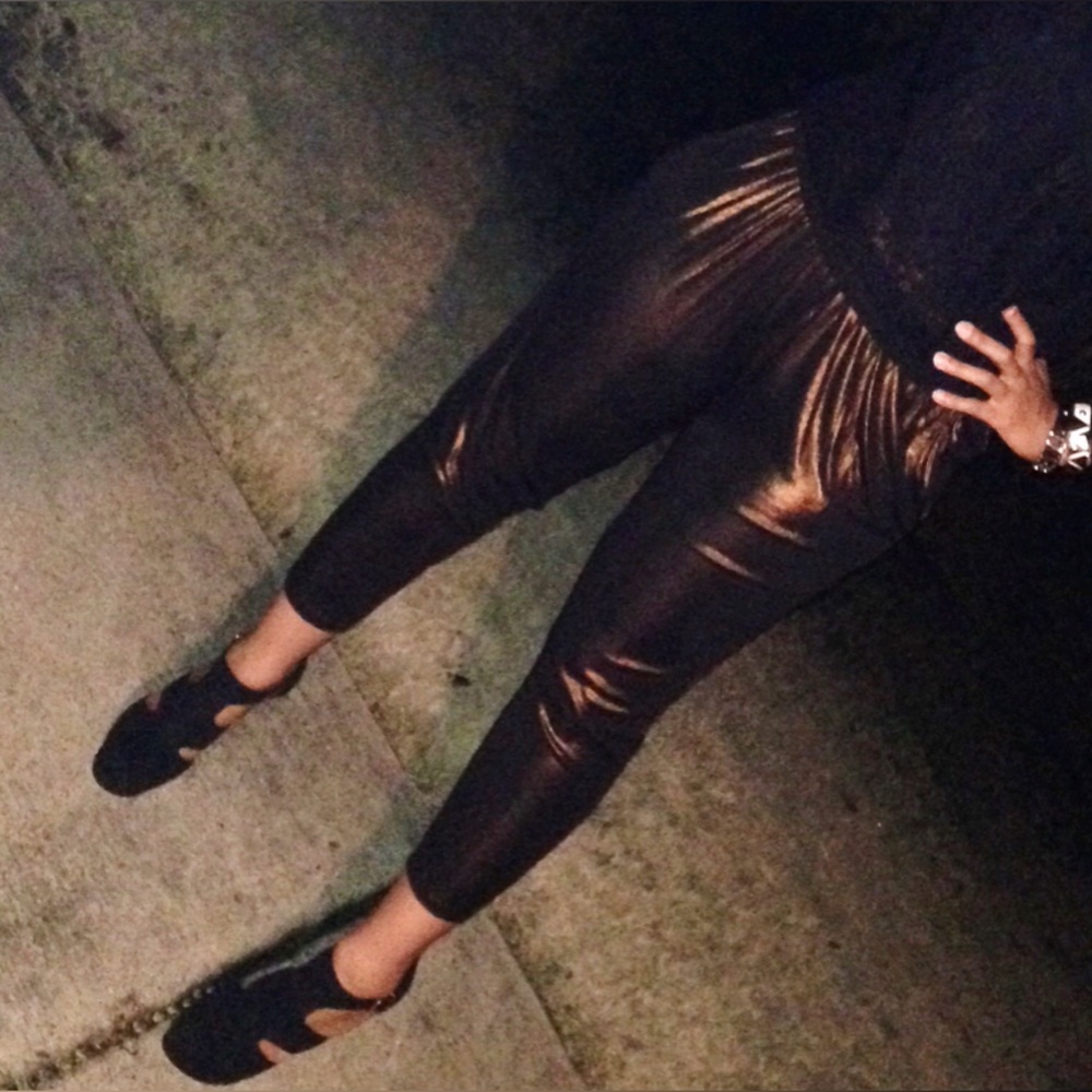 Metallic harem pants